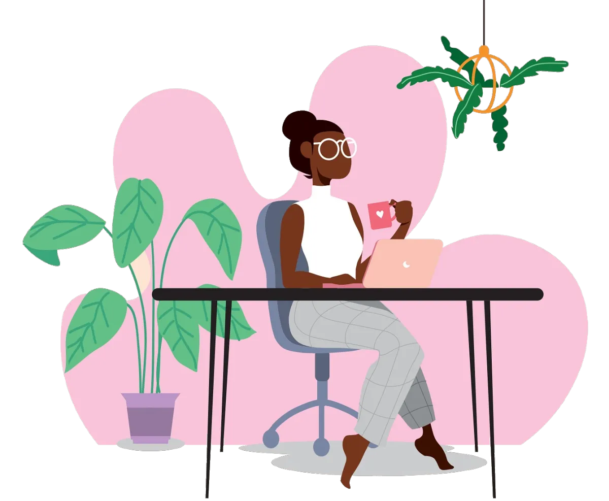 Female instructor working on laptop to create and sell online courses using an affordable LMS platform for digital learning.
