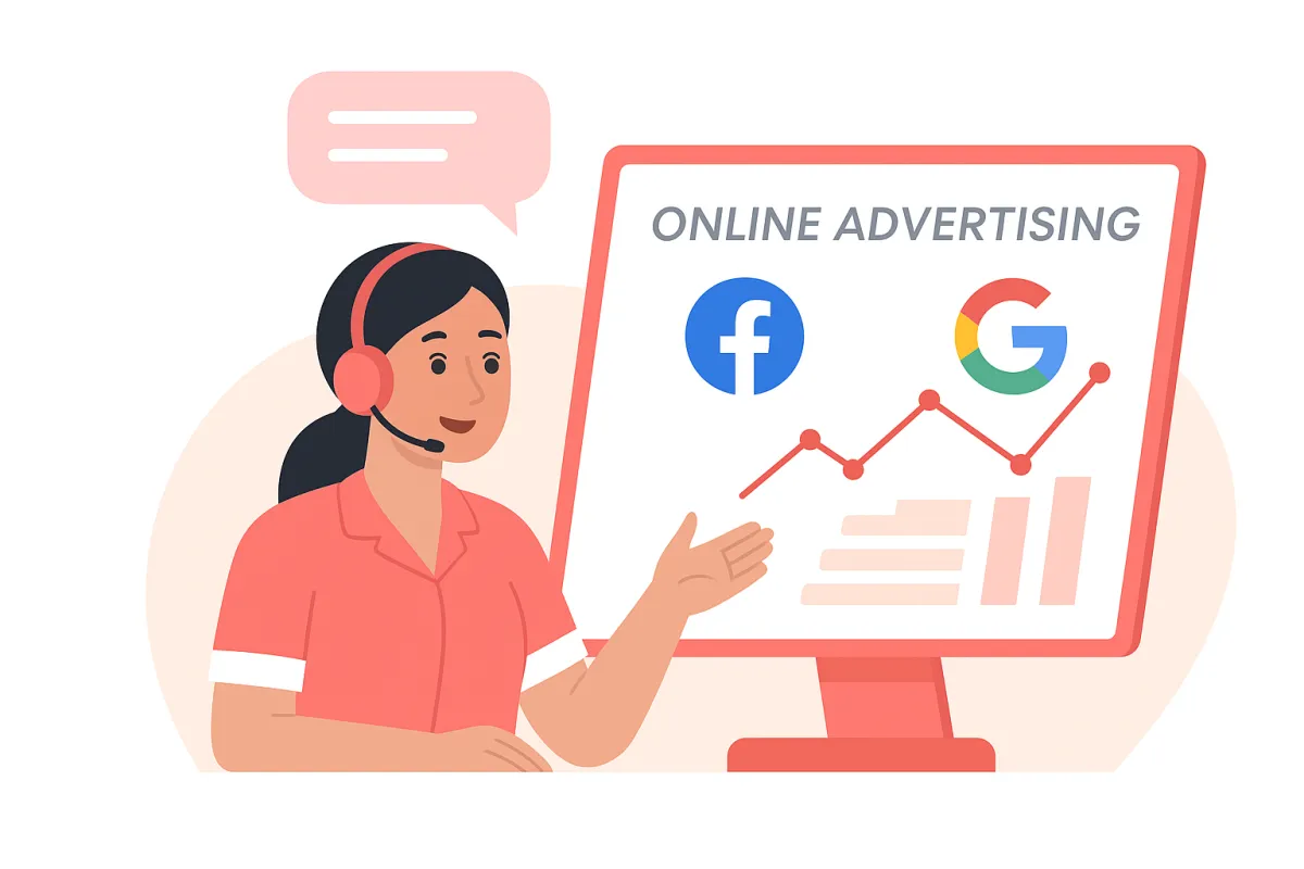 business owner reviewing online advertising reports