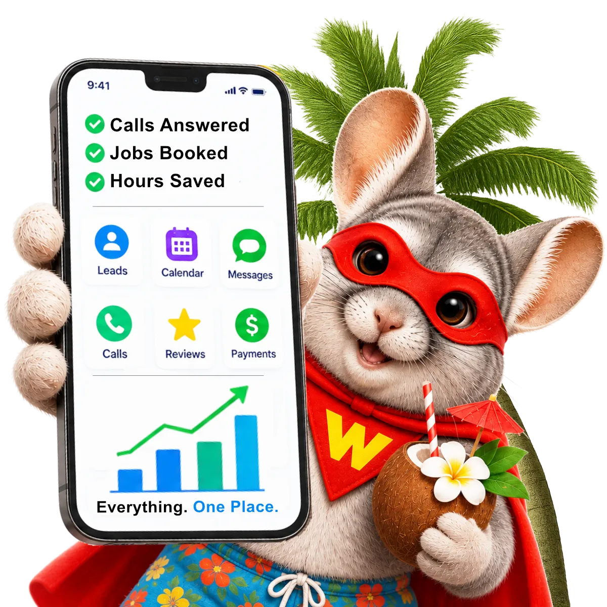 Mascot promoting the best CRM and sales tracking software for small business growth.
