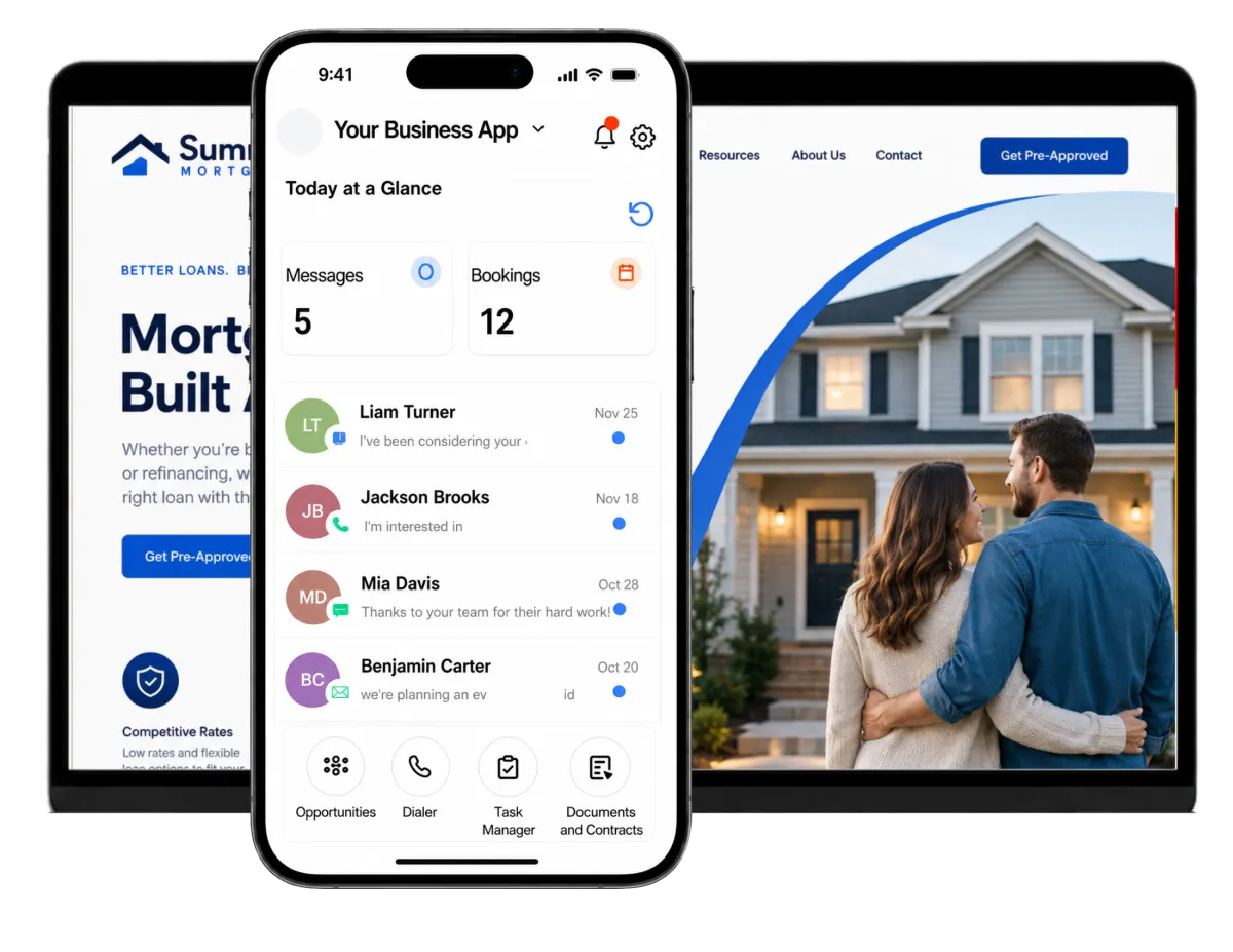 Mobile dashboard displaying bookings, customer messages, and revenue tracking with family entertainment center software for business owners.