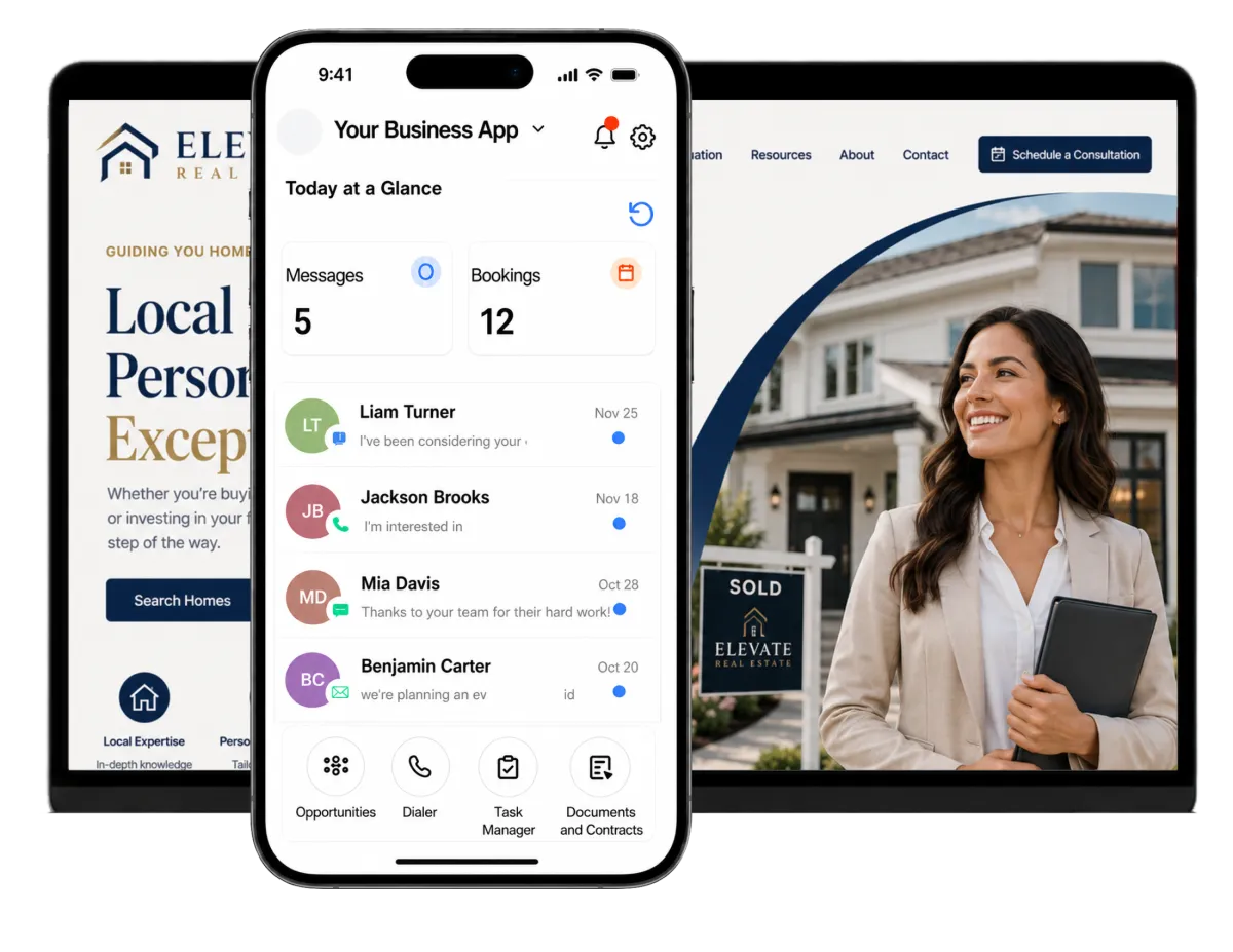 Mobile dashboard displaying bookings, customer messages, and revenue tracking with family entertainment center software for business owners.