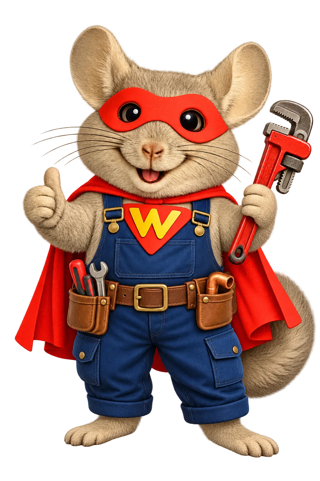 WinChilla mascot dressed as a plumber representing CRM for plumbers.