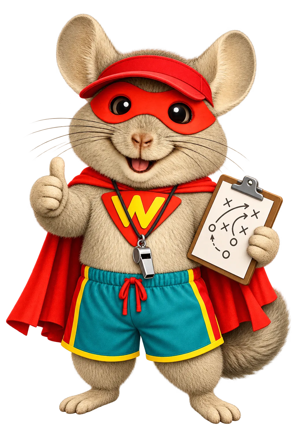 WinChilla mascot coaching a team with sports CRM tools.