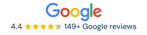 Google 4.4 Stars 149+ Google reviews