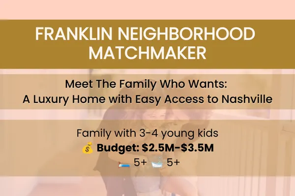 Franklin Neighborhood Matchmaker: Luxury Home with Easy Access to Nashville