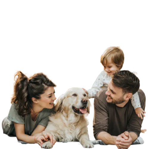 Happy family after havng DayMaker cleaning clean thier house