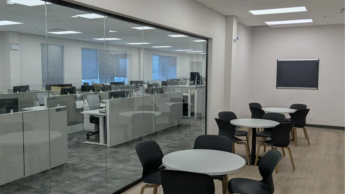 Clean and organized office workspace after DayMaker commercial cleaning