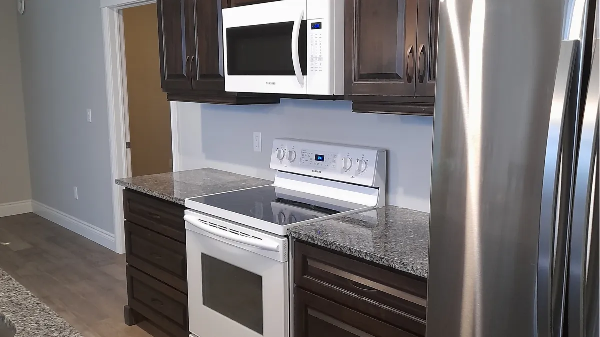 Spotless modern kitchen after professional house cleaning