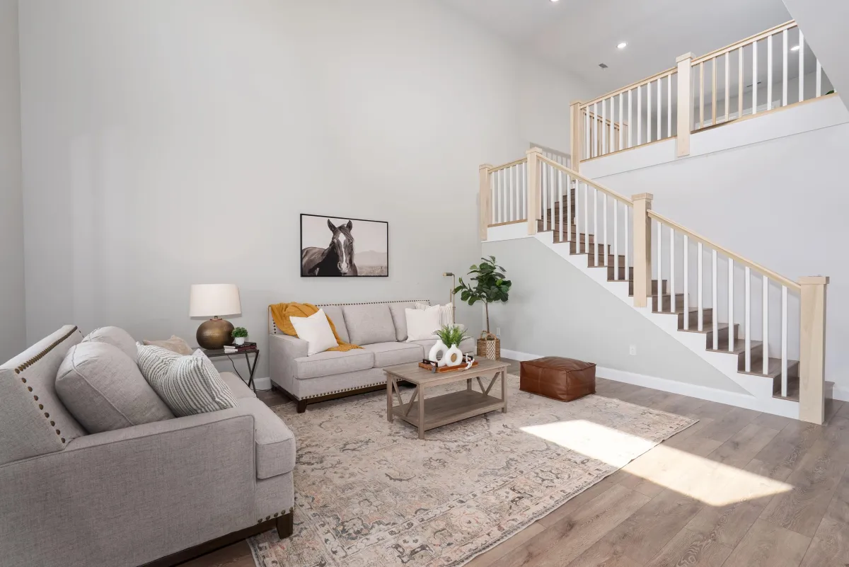 vernal utah real estate photography photographer natural light flash wide interior photos photo living room couches home staircase