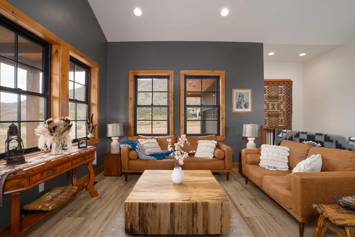 Luxury real state rustic family room wood vernal utah