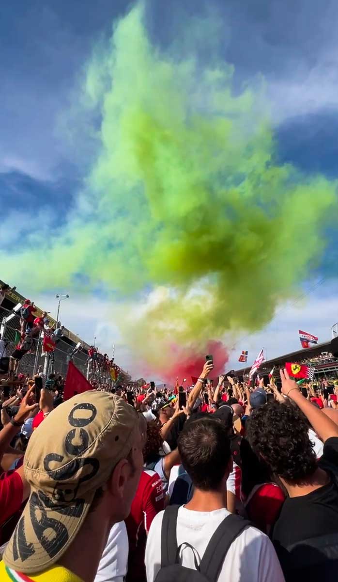 green white red at monza 2025