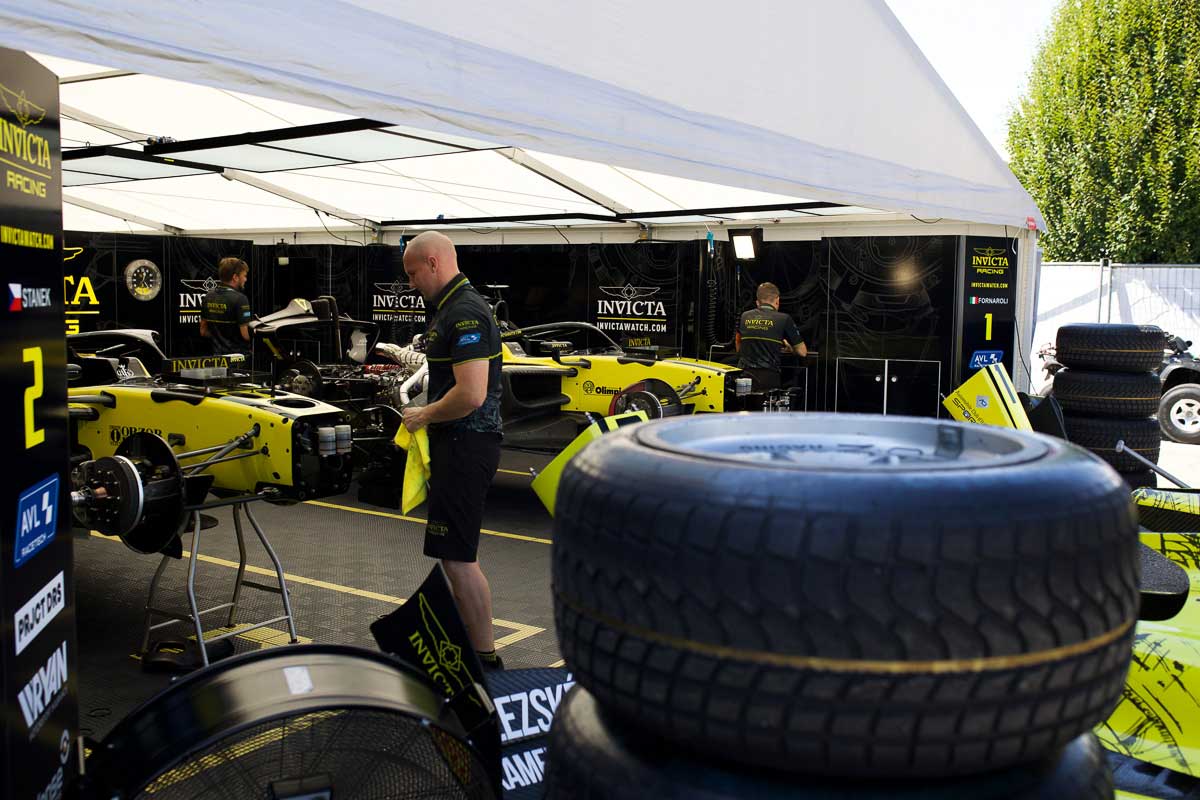 f2 wheels in monza paddock