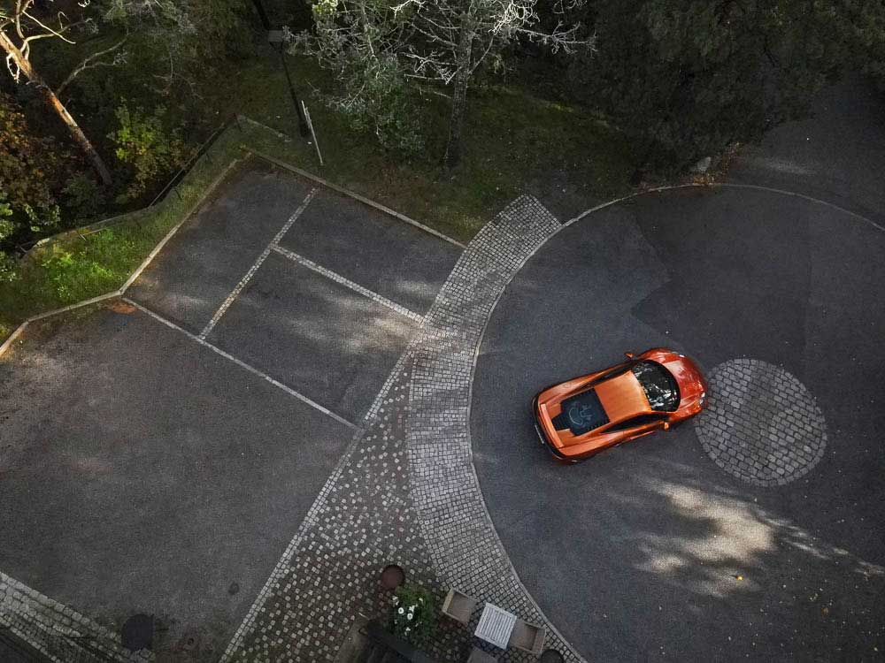 Mclaren mp4-12c - from above with drone