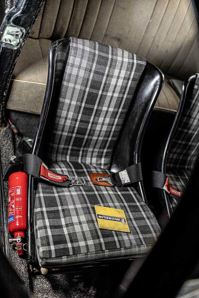 ice scraper on rally beetle interior 