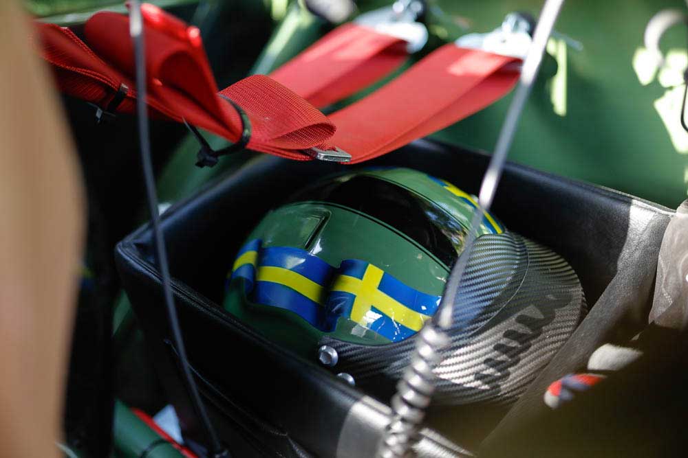 helmet tucked away in a ford escort 1970