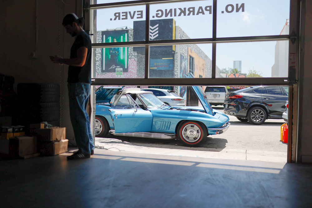 blue corvette stingray going to armenia from Walt Grace