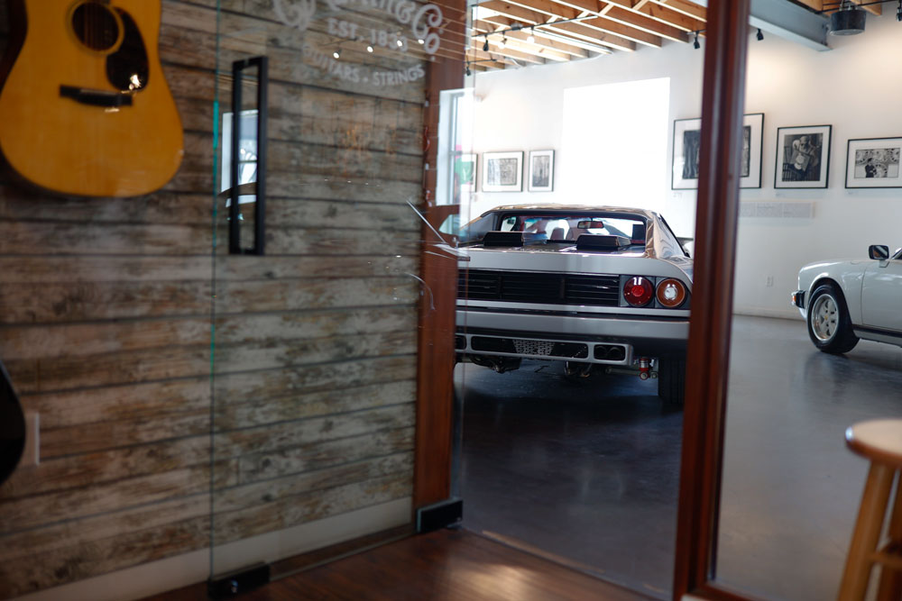 The round tail lights of the Ferrari 512bb at Walt race vintage
