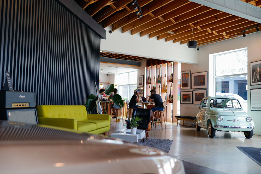 fiat 500 on display in Walt Grace Vintage