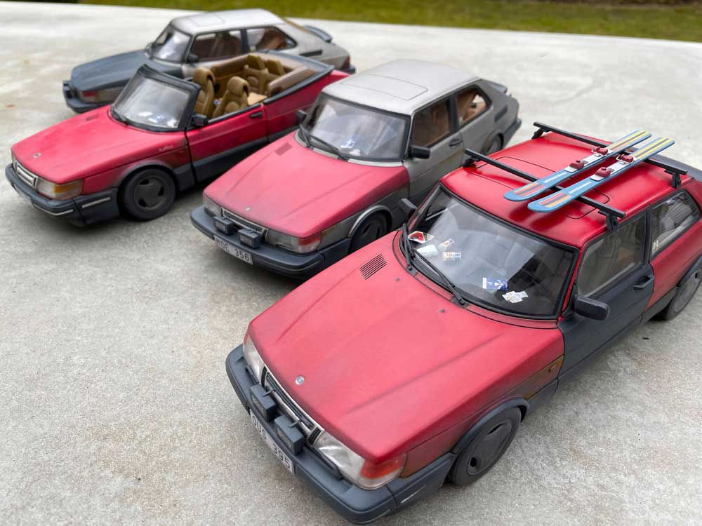 Saab 900 models 1:18 weathering