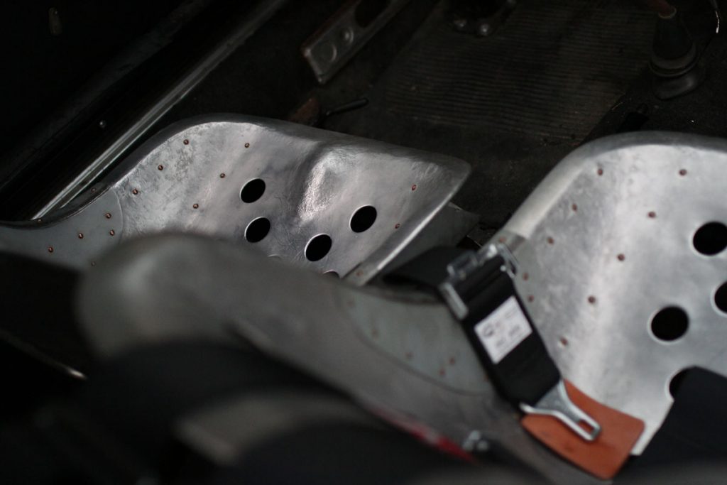 steel bucket seats on a porsche patina 912