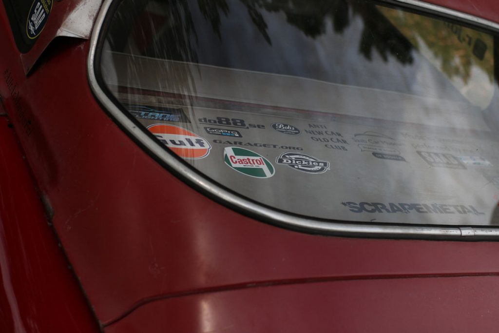 the rear window of the saab 96 