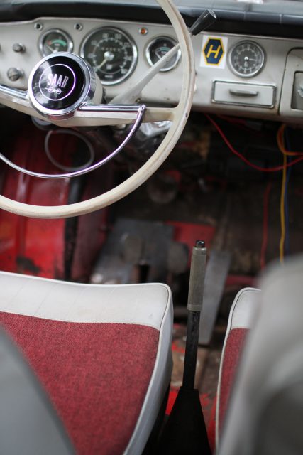 driver seat in a saab 96