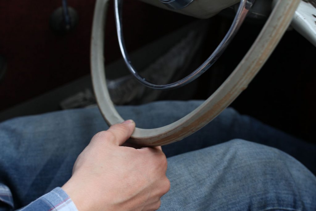 rickard is driving the SAAB 96 