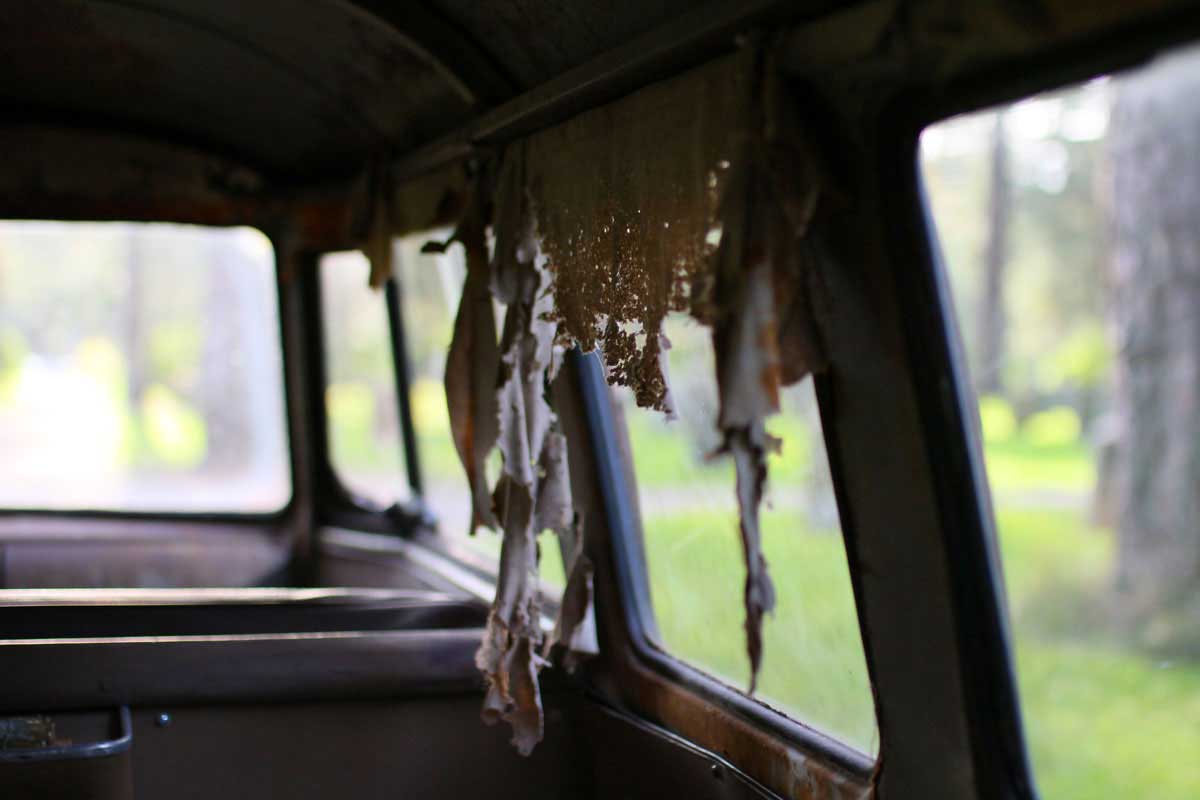 the curtin roof inside the kleinbus