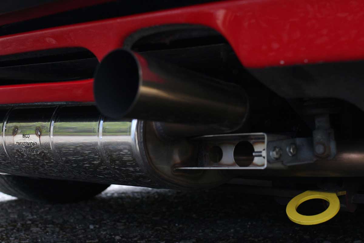 the up side down exhaust of a Ferrari 308 GTB QV 1984