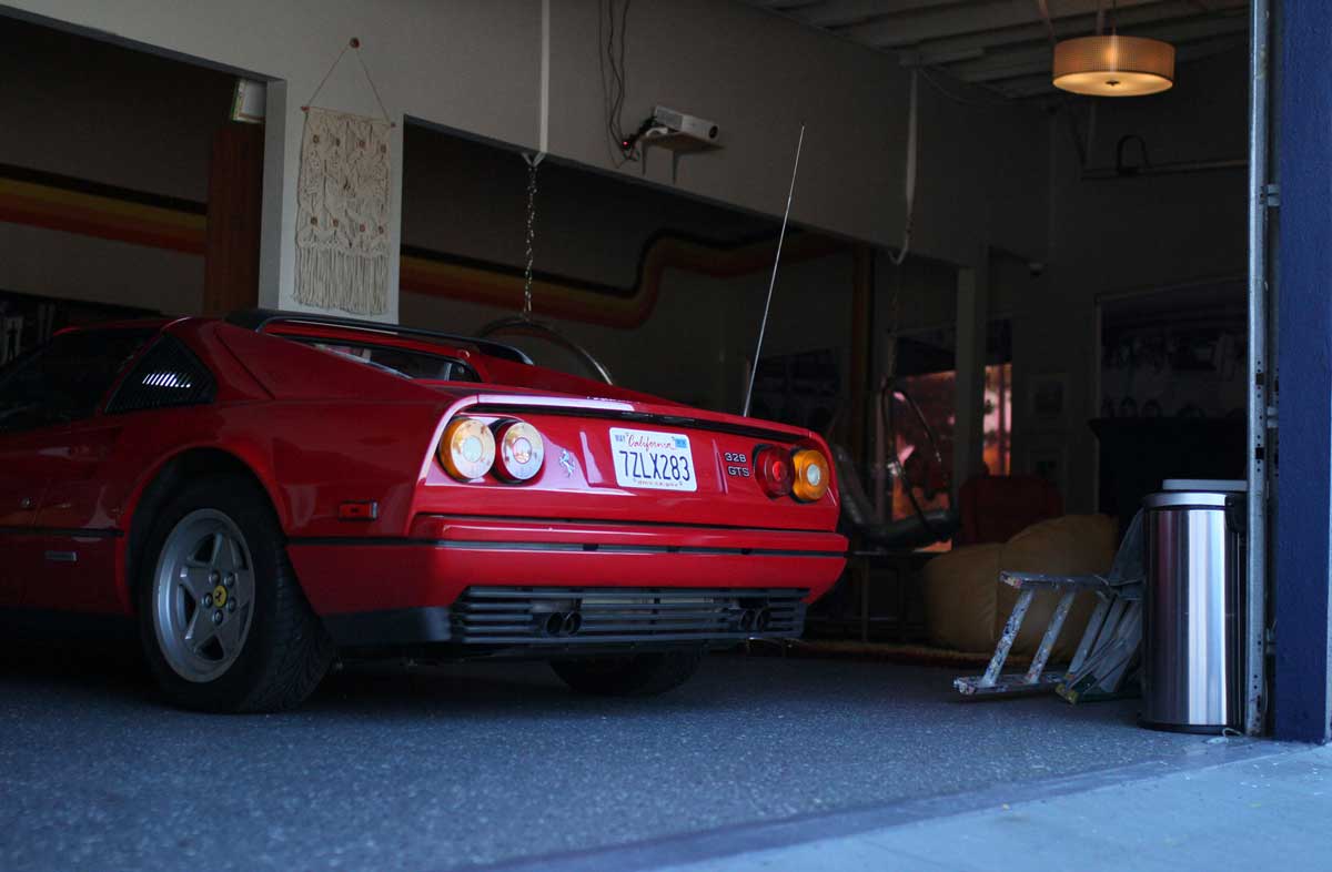 ferrari 328 inside the garage 77