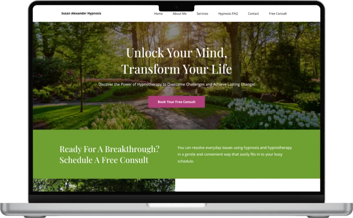 Susan Alexander Hypnosis Desktop Mockup