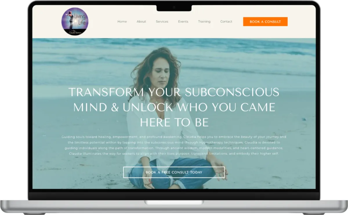 Claudia Rotman Hypnotherapy Desktop Mockup