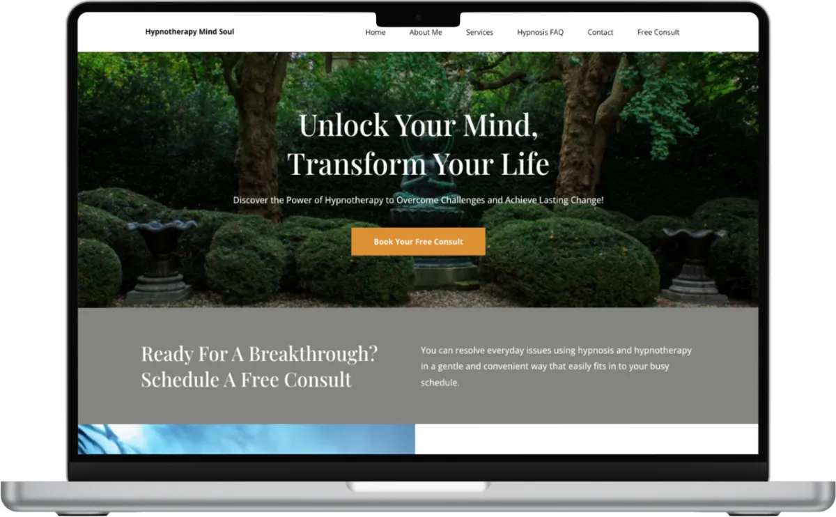 Hypnotherapy Mind Soul Desktop Mockup