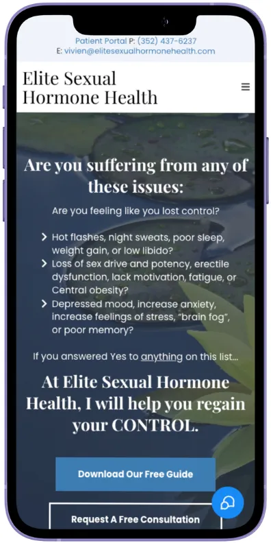 Elite Sexual Hormone Health Mobile Mockup