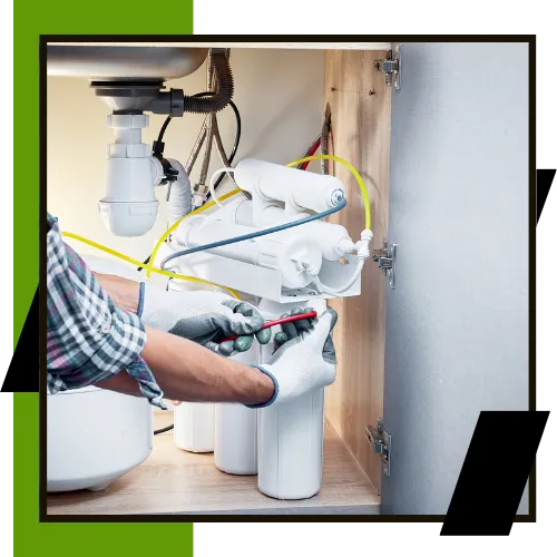 Water filtration system improving kitchen water quality at home 