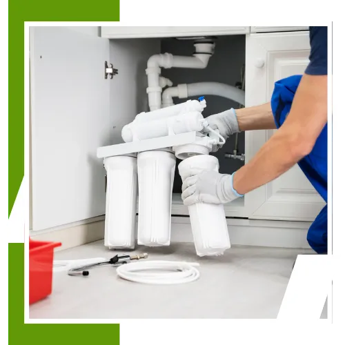 Whole house water filtration unit installed for cleaner home water 