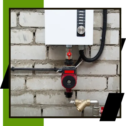 Plumber responding to urgent water heater service call 