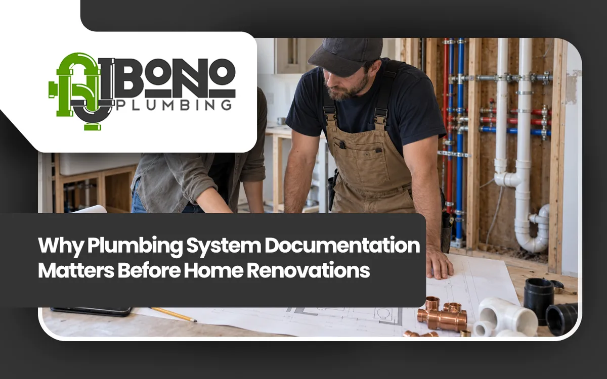 Plumbing system documentation used for home renovation planning