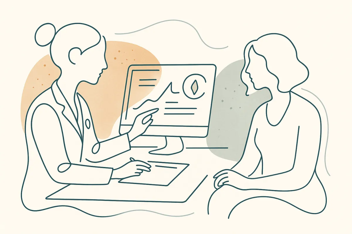 A doctor discussing labiaplasty procedure with a patient