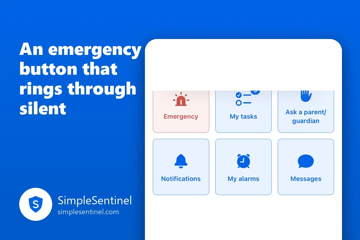 An emergency button on your child's phone that rings through silent