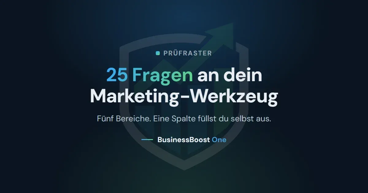 25 Fragen an dein Marketing-Werkzeug: das ehrliche Prüfraster