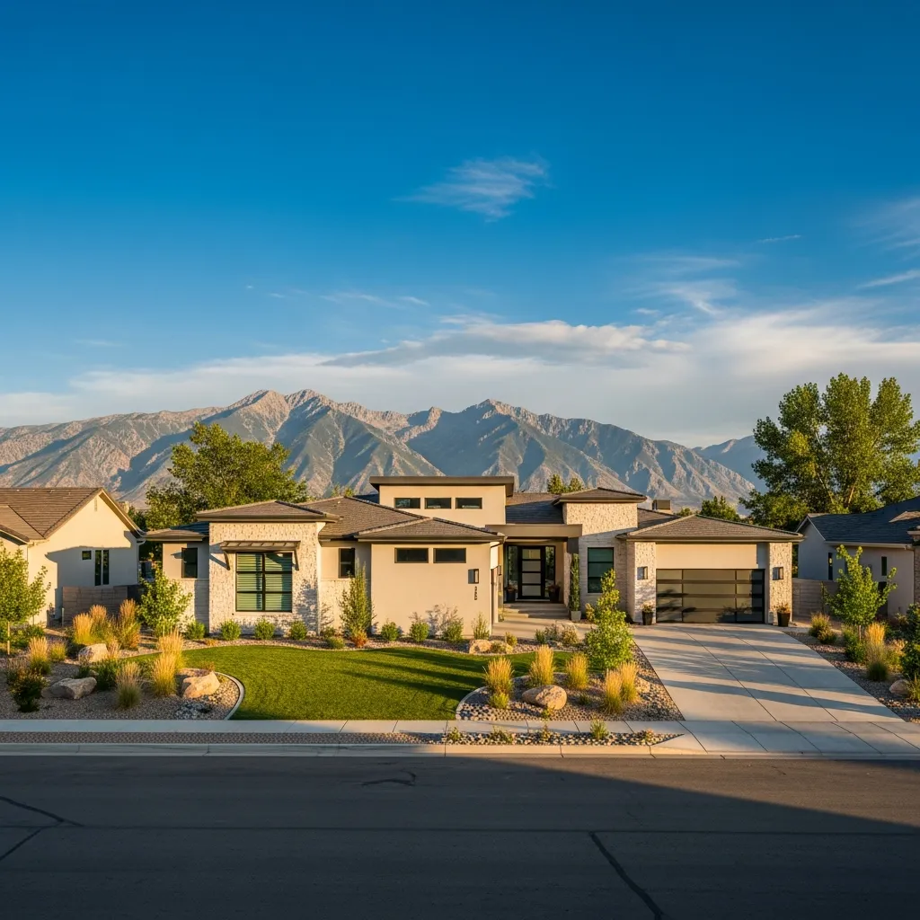 Modern Utah home with Wasatch mountain views representing rising home prices in the local real estate market