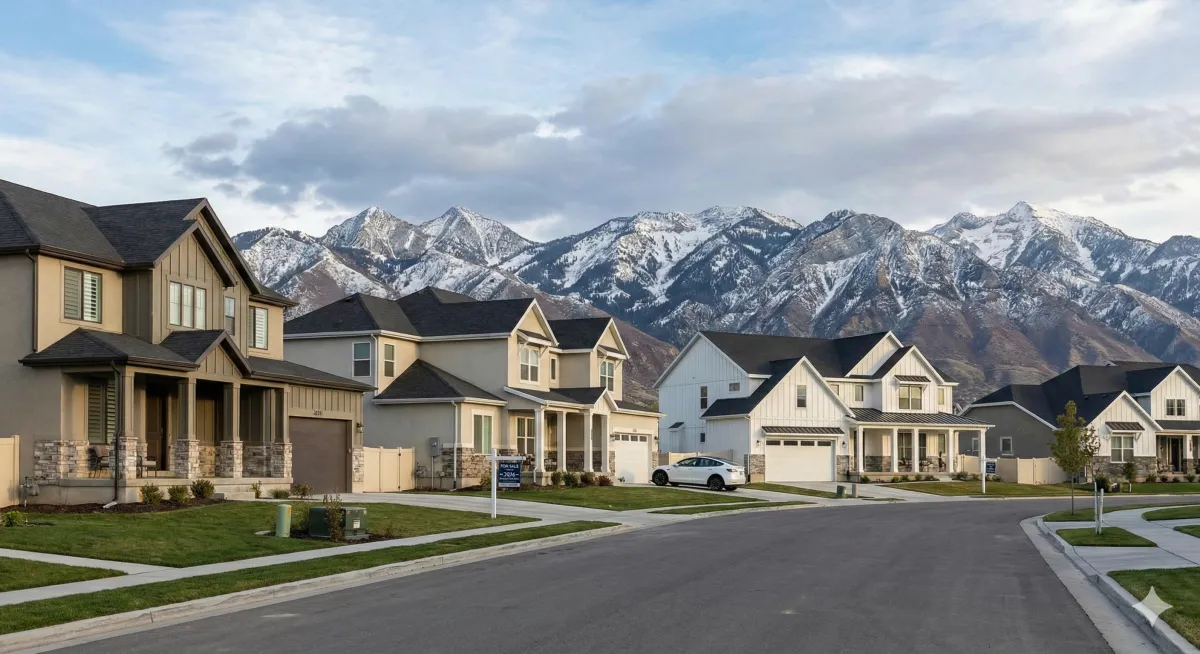 Utah Wasatch Front mountain landscape with suburban homes representing 2026 housing market