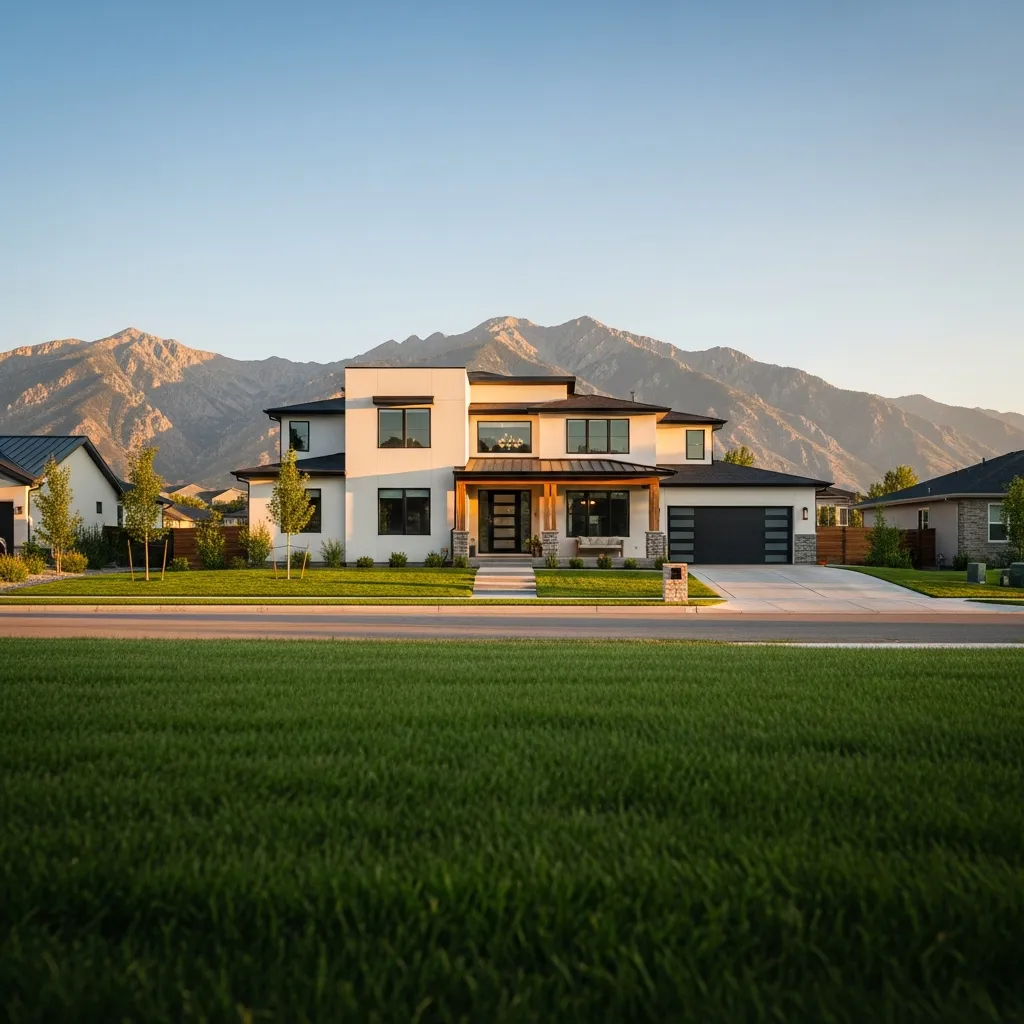 Modern Utah home with mountain views representing rising home prices on the Wasatch Front