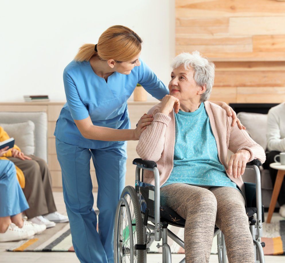 Warm and compassionate caregiver providing in-home care support