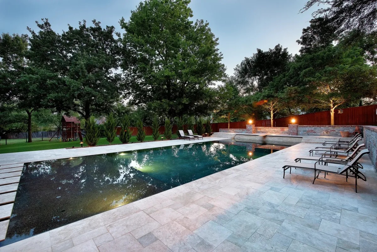 Modern house with swimming pool and car