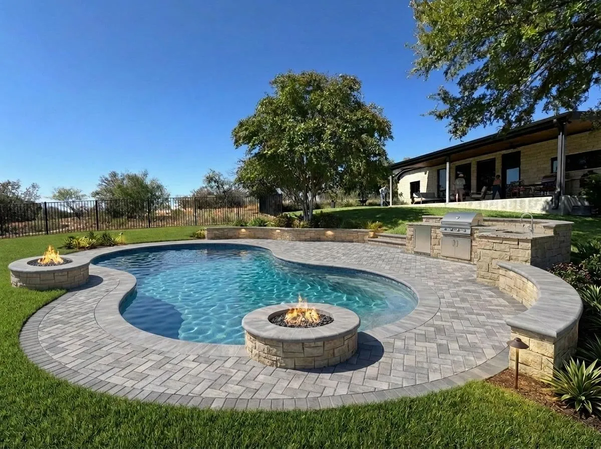 Modern house with swimming pool and car