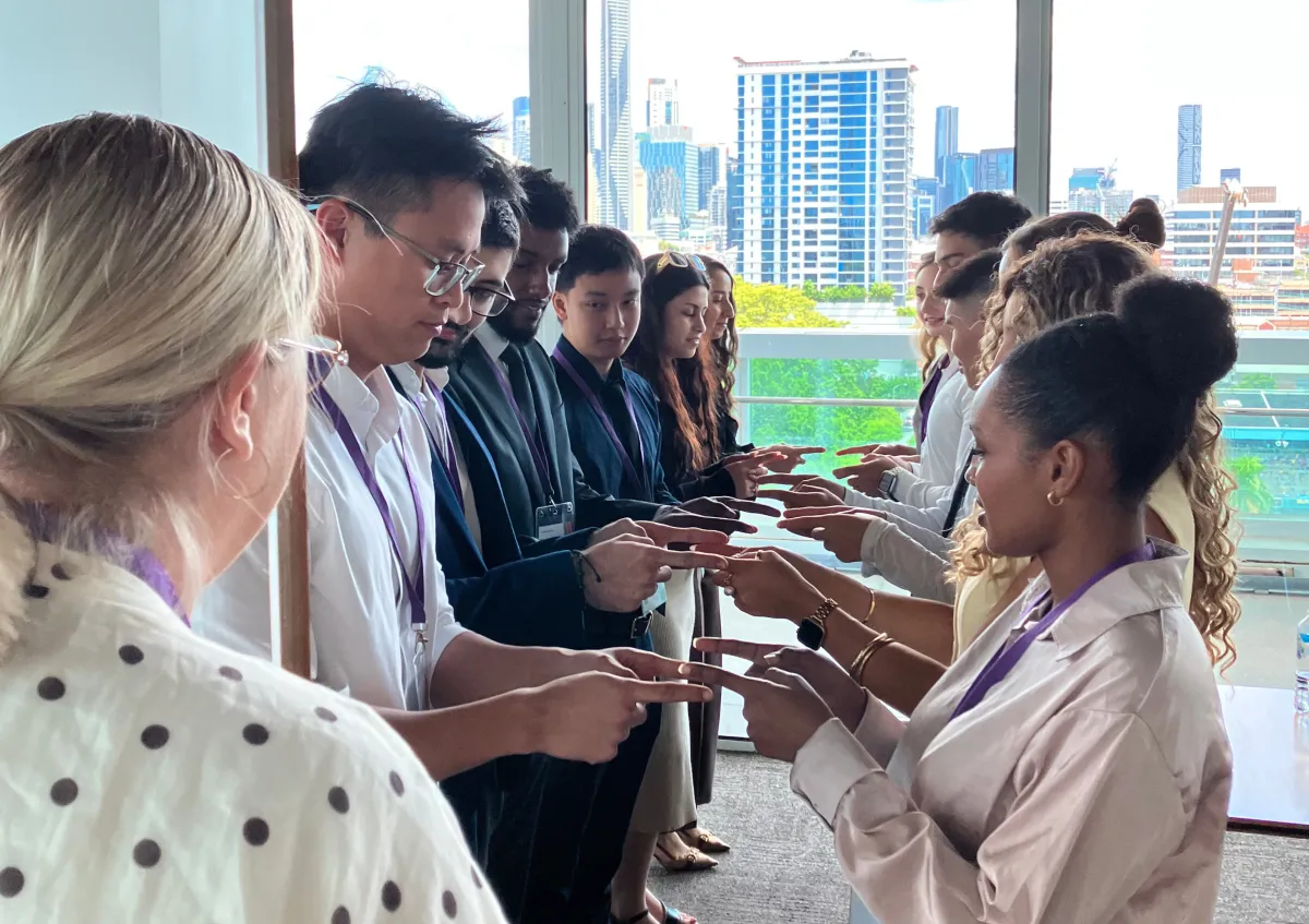 A group of CareerSeekers' participants engaging in an activity at a Leadership Development Institute (LDI) event