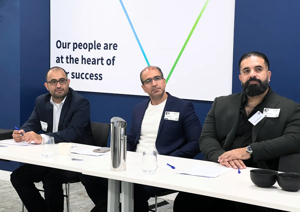 Three CareerSeekers' particiapnts seated together at a panel discussion at a IPP training day
