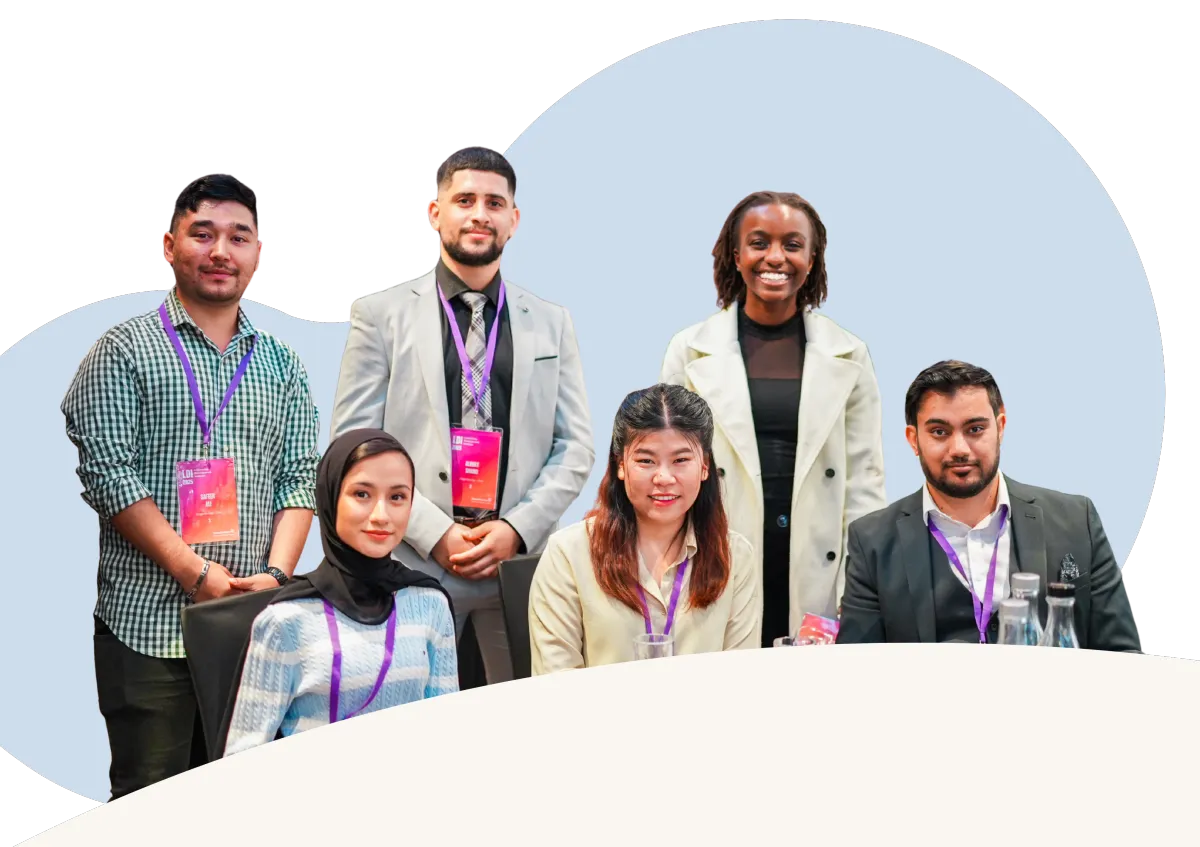 Six CareerSeekers' participants at Leadership Development Institute (LDI), standing together and smiling